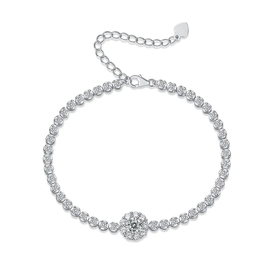 Bracelete Flor Prata