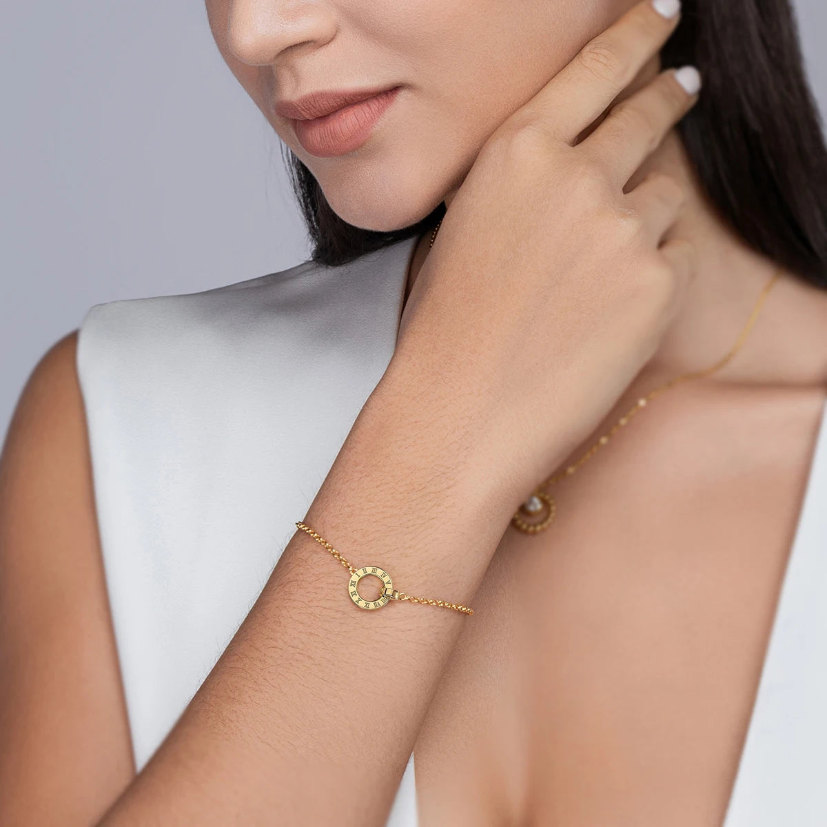 Bracelete Algarismo Romano Ouro