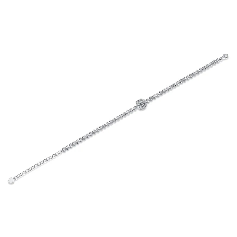 Bracelete Flor Prata