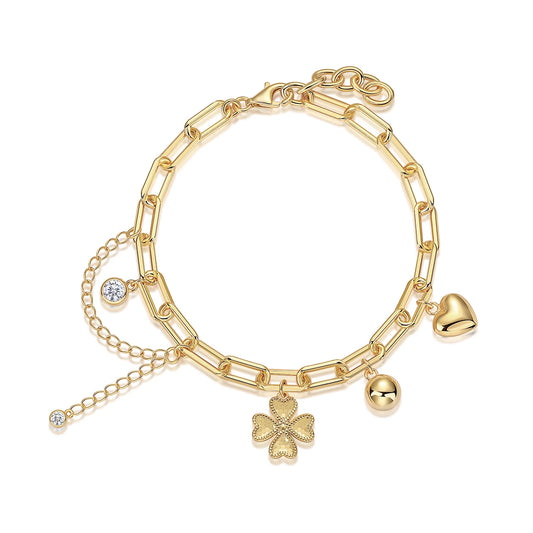 Bracelete Trevo e Coração