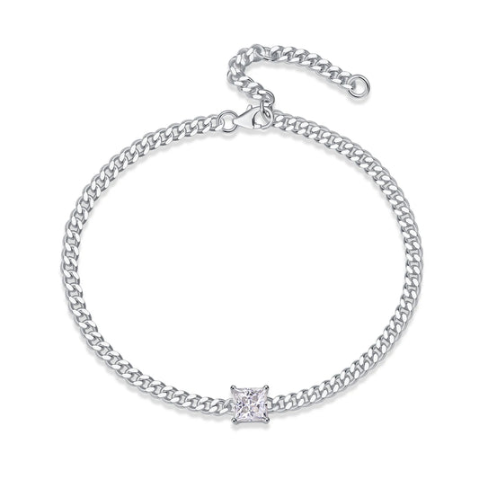 Bracelete Solitário Prata