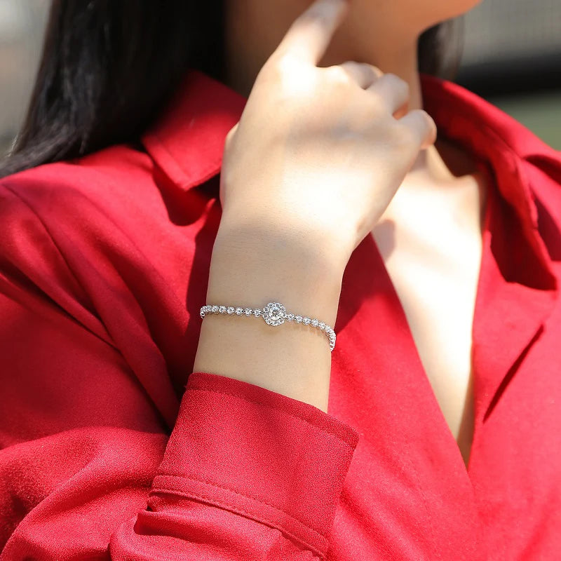 Bracelete Flor Prata