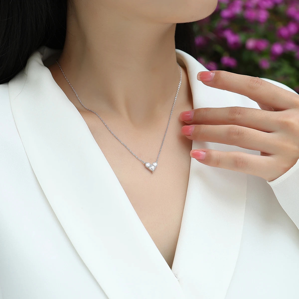 Colar Coração Moissanite
