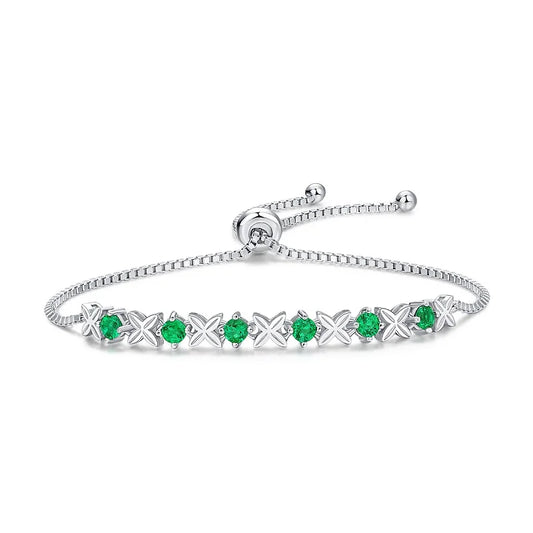 Bracelete Esmeralda Prata